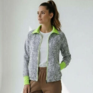 MPG Windbreaker Jacket Running Size Small Fluorescent Yellow